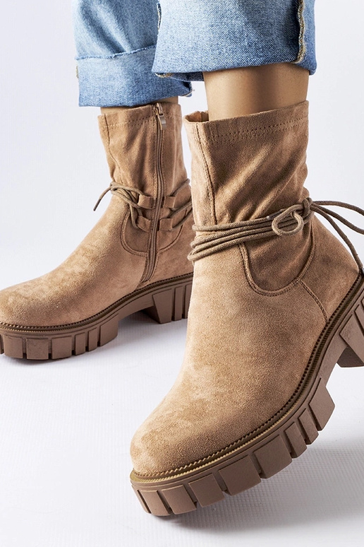 Beige Schnürstiefeletten Averardo