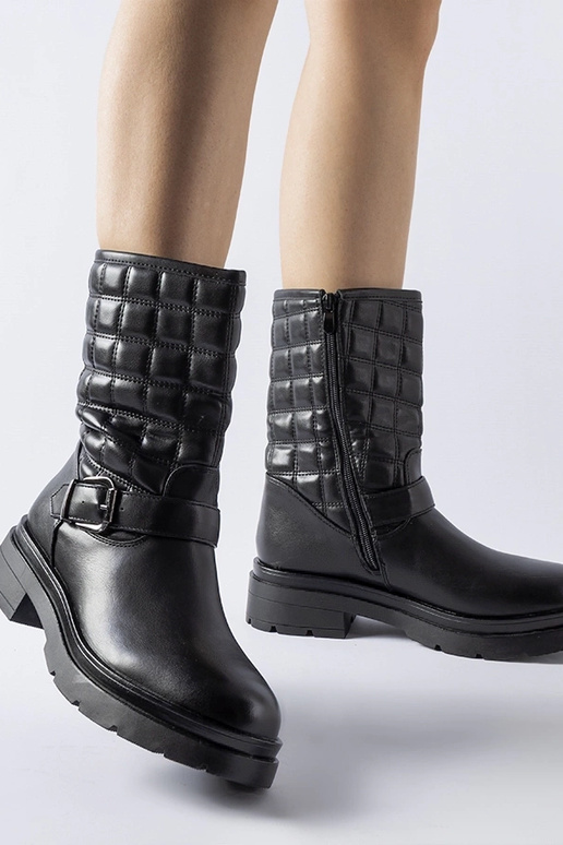 Bottines matelassées noires Bluffs