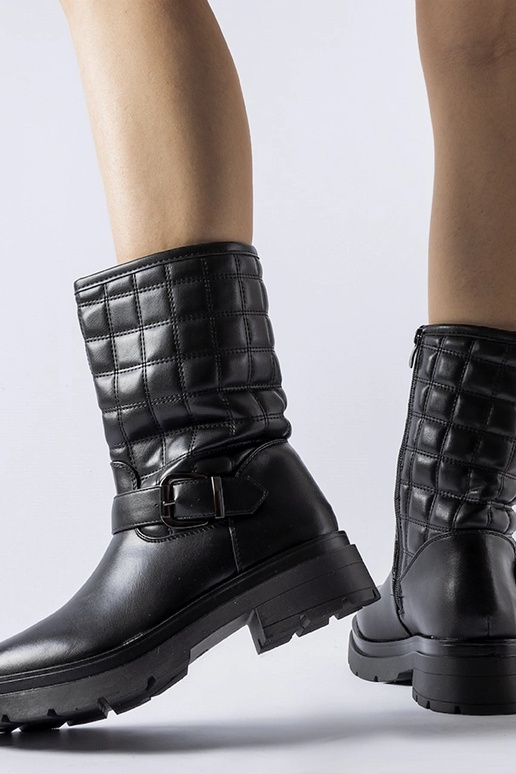 Bottines matelassées noires Bluffs