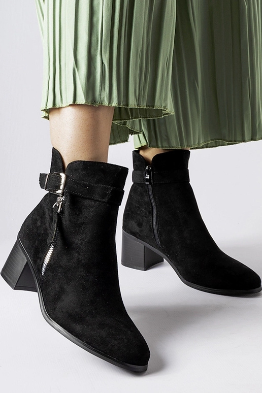 Bottines noires à talon bas Bédard