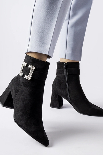 Schwarze Ankle Boots mit...