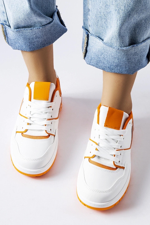Hvide og orange Barrette sneakers