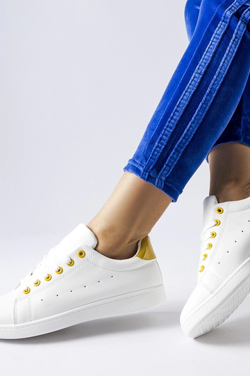Hvide sneakers med gule... 2