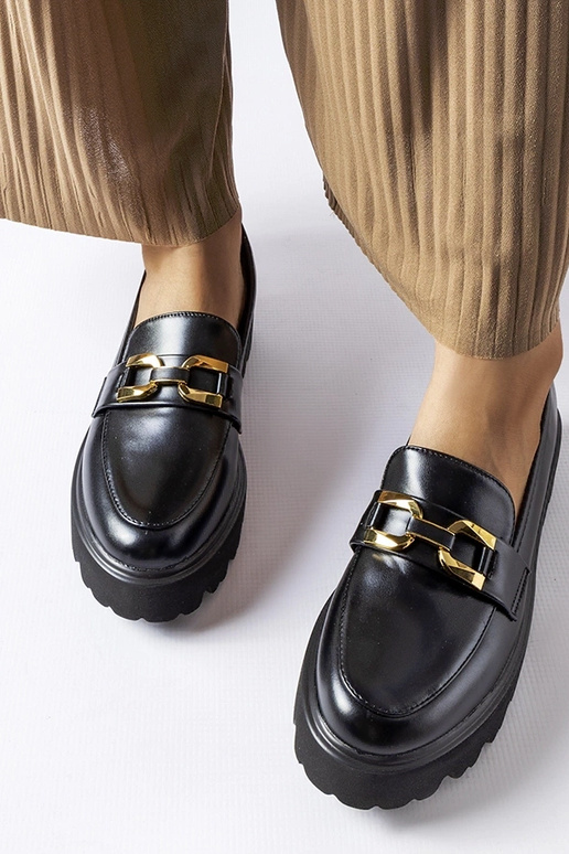 Mocassins noirs pour femmes avec...