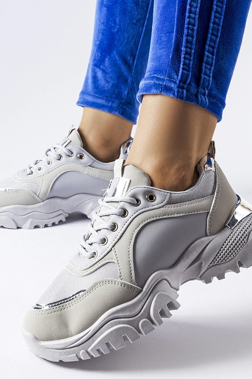 Lodgeville Grå sneakers med sølv accent