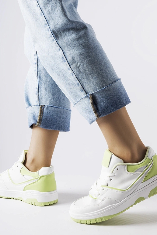 Barrette hvide og grønne sneakers