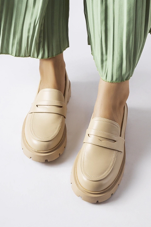 Beige elegante Mokassins, „Puccianiello"