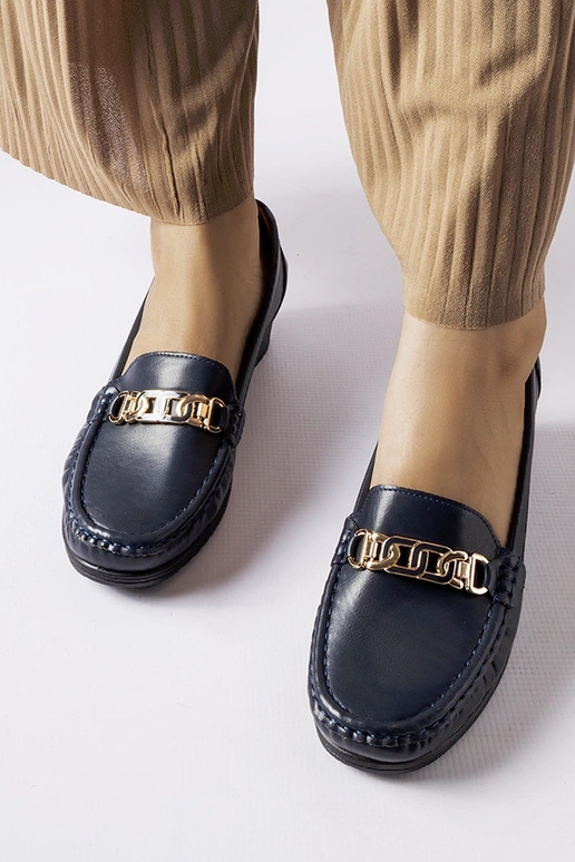 Marineblå Lerino loafers med kilespænde Marineblå Lerino loafers med kilespænde