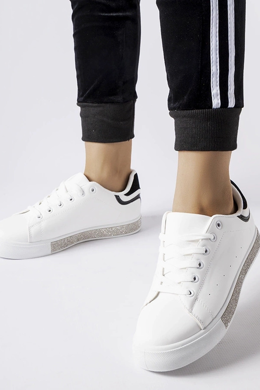 Baskets Dina en zircon noir et blanc