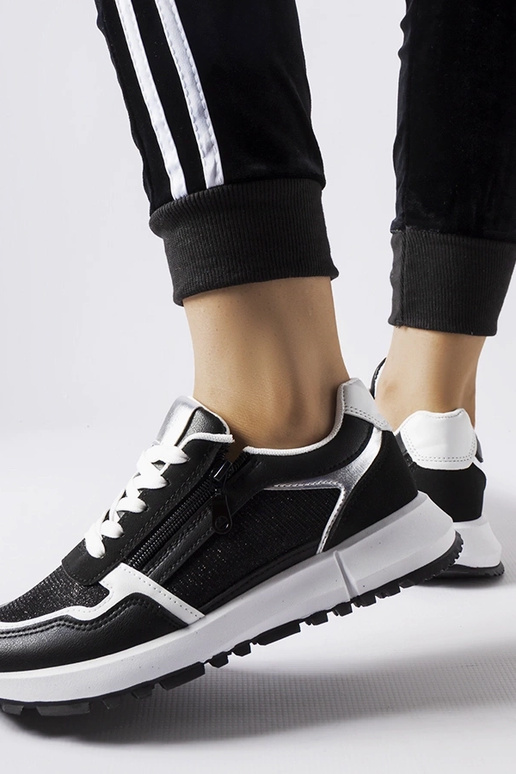 Zwarte gedecoreerde sportschoenen,...