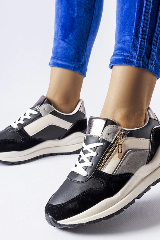 Baskets noires et blanches Cecchi