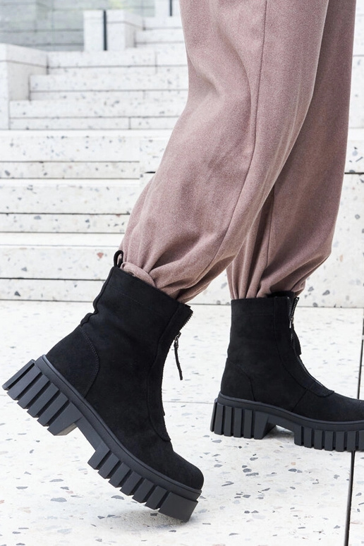 Schwarze isolierte Damenstiefeletten...