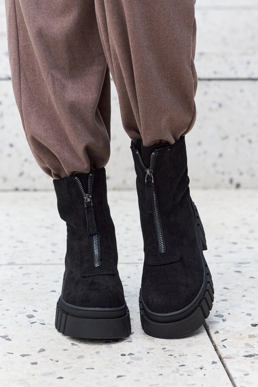 Schwarze isolierte Damenstiefeletten...