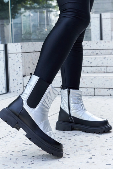 Bottines d'hiver noires en suède synthétique, "Paien"