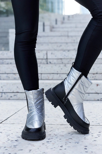 Schwarze Winterstiefeletten aus Kunstwildleder "Paien" 2