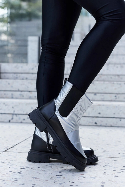 Schwarze Winterstiefeletten aus...