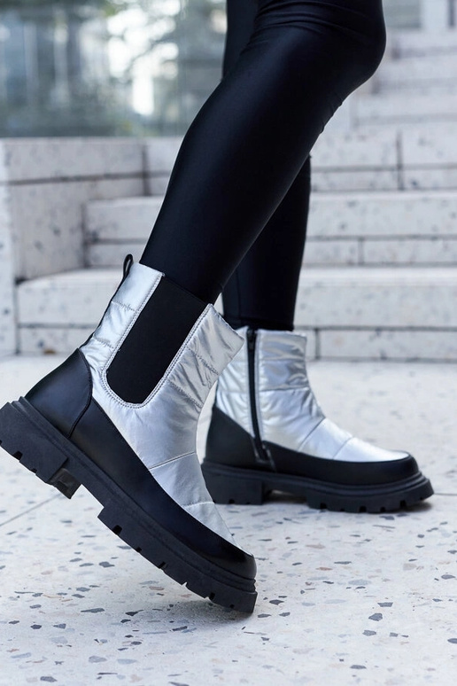 Schwarze Winterstiefeletten aus...