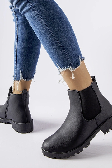 Bottines classiques noires en simili cuir Sabre 2