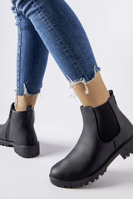 Bottines classiques noires en simili...