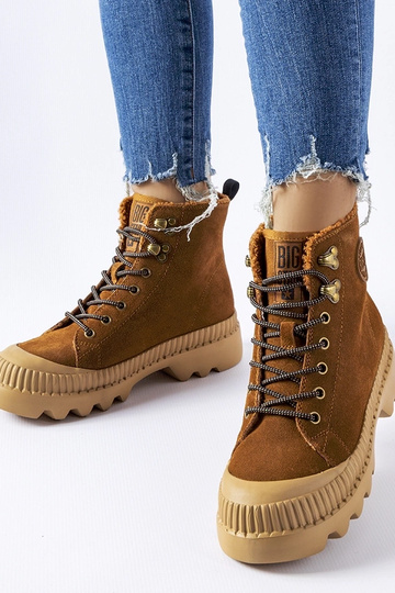 Brun lædertaske BIG STAR...