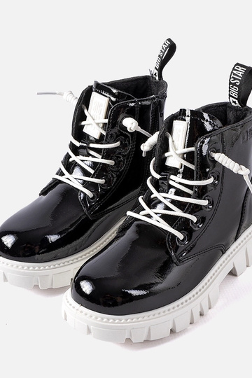 Zwarte lakleren ankle... 2