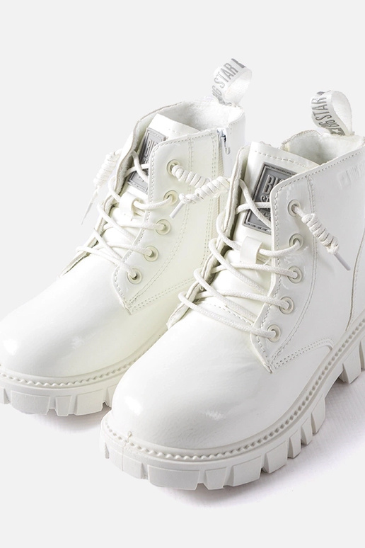 Witte lakleren ankle boots, „Big Star...