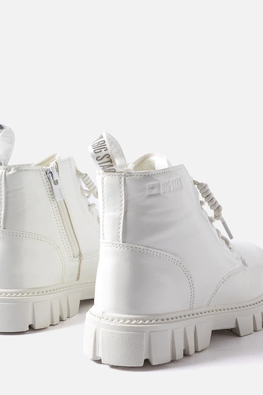 Witte lakleren ankle boots, „Big Star...