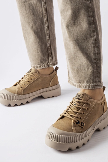 Beige læder sneakers Big Star KK274511