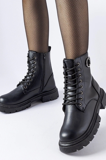 Schwarze isolierte Stiefel mit Zirkonen Broberg 2