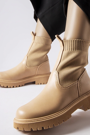 Bottes en daim artificiel couleur sable Big Star MM274542