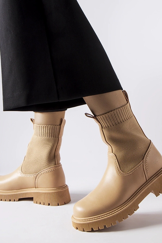 Bottes en daim artificiel couleur...