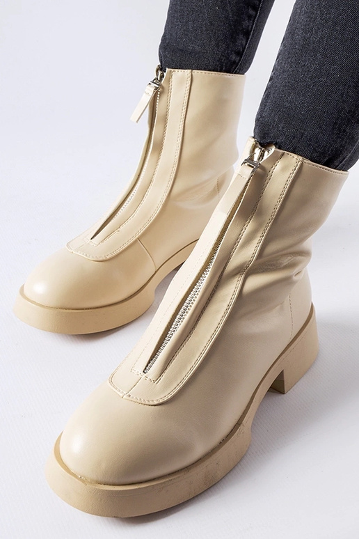 Bottines isolantes beiges avec...