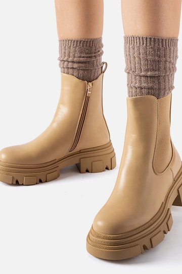 Bottines beiges avec insert en caoutchouc D'Isola 2
