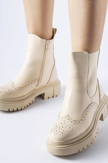 Beige boots met naden,...