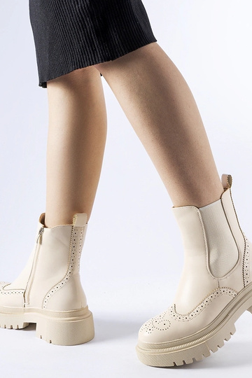 Bottines couleur sable avec... 2