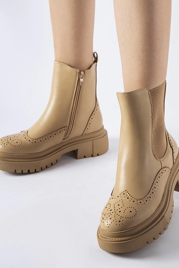 Bottines beige foncé avec...