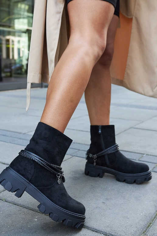 Bottines noires avec bracelet...