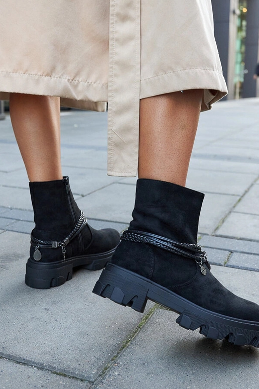 Bottines noires avec bracelet...