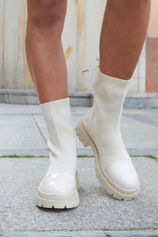 Albertina beige Stiefeletten aus...