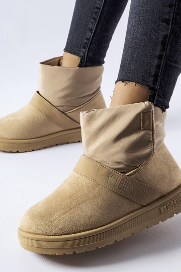 Sand-schwarze Stiefeletten aus Kunstwildleder "Big Star MM274322"