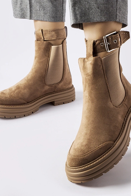 Bottines marron avec fermoir...