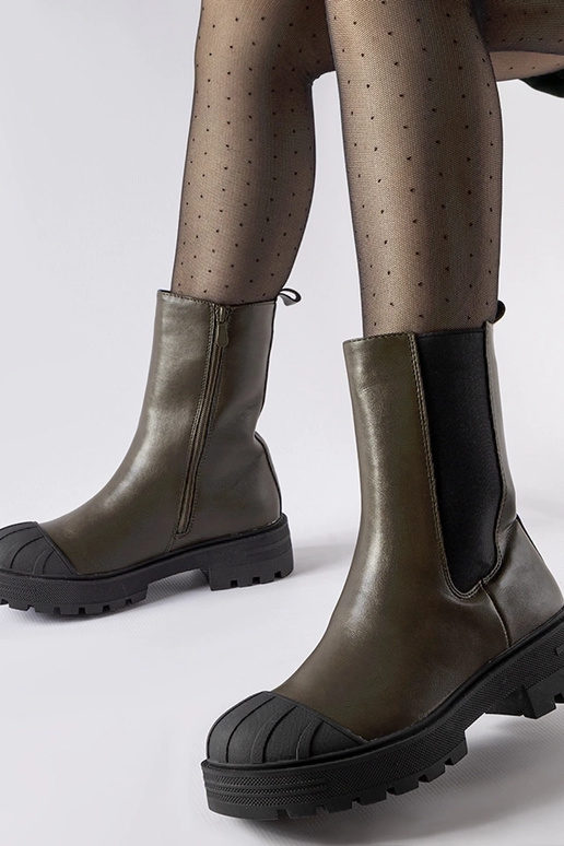 Bottes Chelsea isolantes vert foncé...