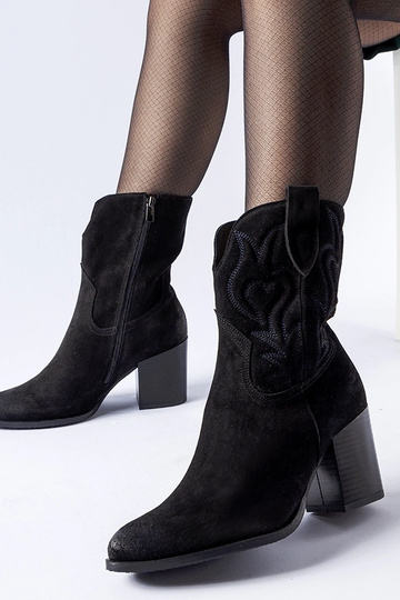 Bottes en daim noires de style cowboy, Karino