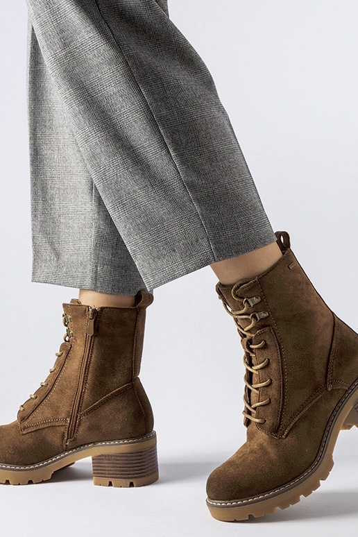 Bottines à lacets marron Clementina