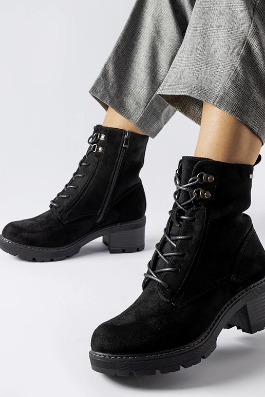 Bottines à lacets noires Clementina