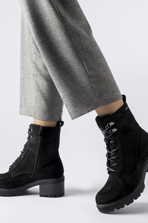 Schwarze Schnürstiefeletten Clementina