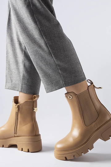 Beige isolierte dekorative Stiefeletten Federica 2