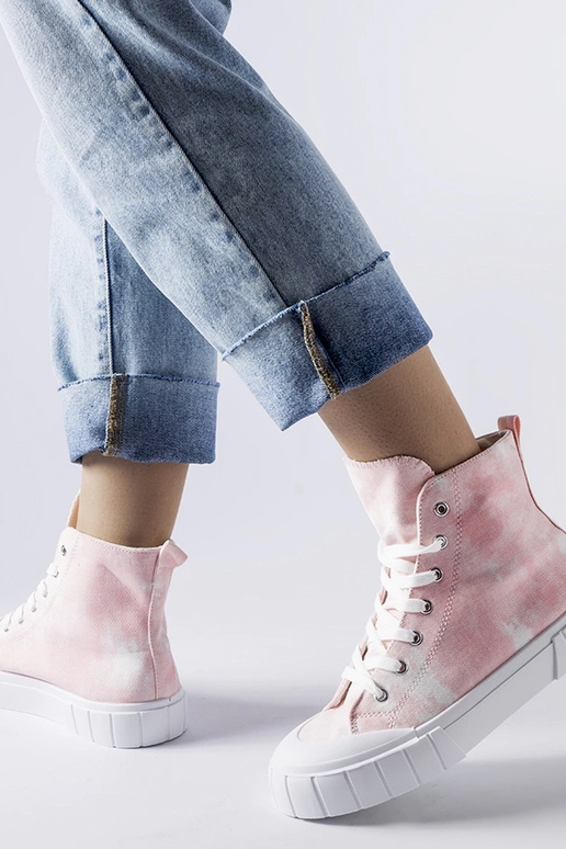 Rosa Stiefeletten über dem Knöchel,...