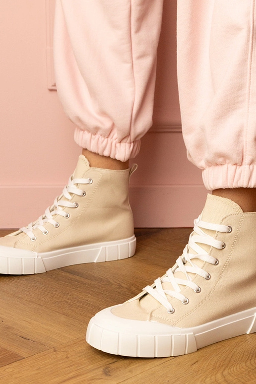 Beige schoenen boven de enkel, „Citta"