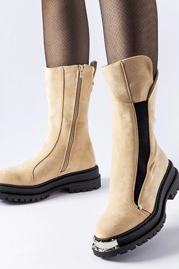 Bottines isolantes beiges à...